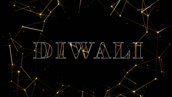 Diwali Szöveg Szép Arany Hatású Háttér Render — Stock Fotó