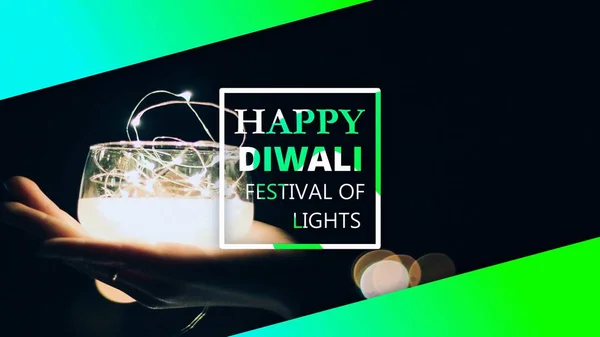 Diwali Arka Planda Güzel Aydınlatıcı Lambalı Şık Metin Canlandırma — Stok fotoğraf