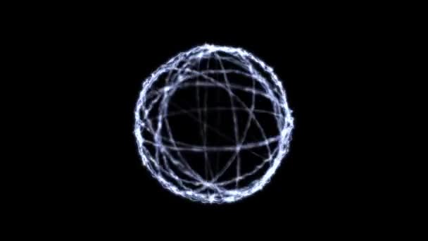 Електрична Вогняна Куля Обертальним Рухом Абстрактні Динамічні Кільцеві Візерунки Світильниками — стокове відео