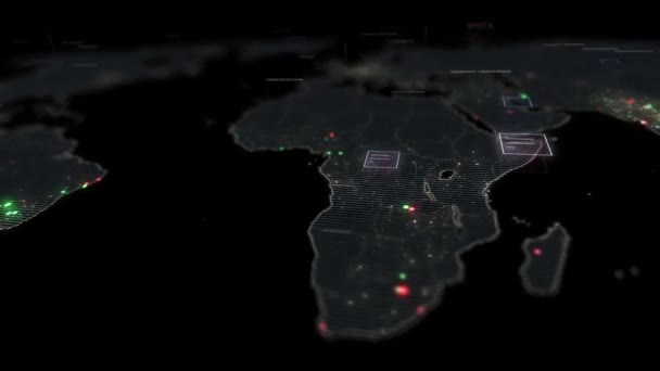 Dijital Denetim Dünyası Haritası Küresel Şletmeler Konsepti Küresel Yenilik Teknoloji — Stok video