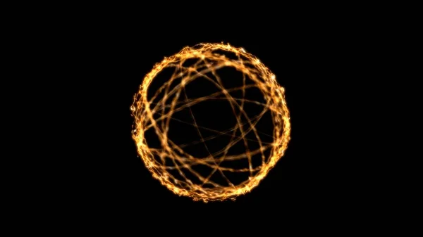威严的火球 在黑色背景上隔热发光效果好 3D渲染 — 图库照片