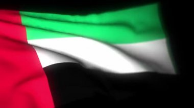 Birleşik Arap Emirlikleri bayrağı, sallanan bayrağın gerçekçi 3 boyutlu animasyonu. Birleşik Arap Emirlikleri bayrağı rüzgarda dalgalanıyor. Kusursuz döngü animasyonu. 4K Yüksek Kalite, 3D görüntüleme