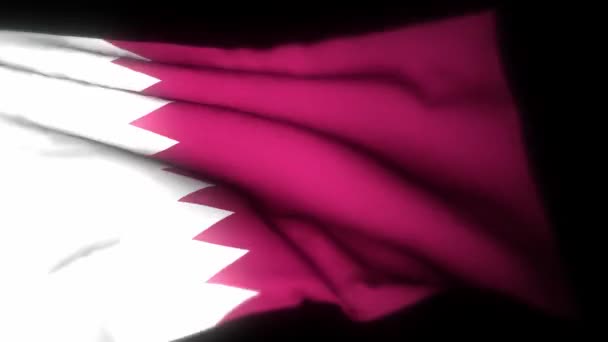 カタールの旗 旗を振っての現実的な3Dアニメーション カタールの国旗が風になびく カタールの国旗 シームレスなループアニメーションを 4K高品質 3Dレンダリング — ストック動画