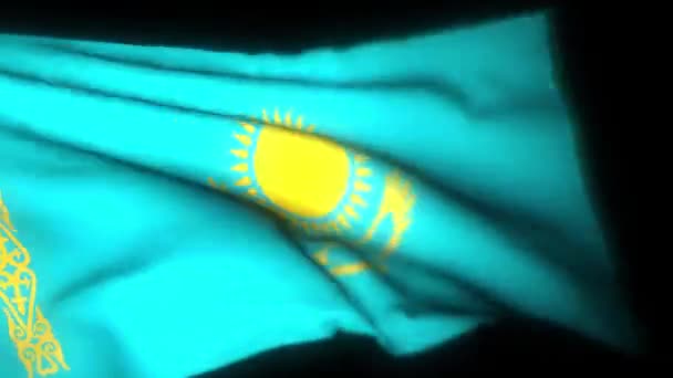 Kasachstan Flagge Realistische Animation Des Fahnenschwenkens Kasachstan Flagge Weht Wind — Stockvideo