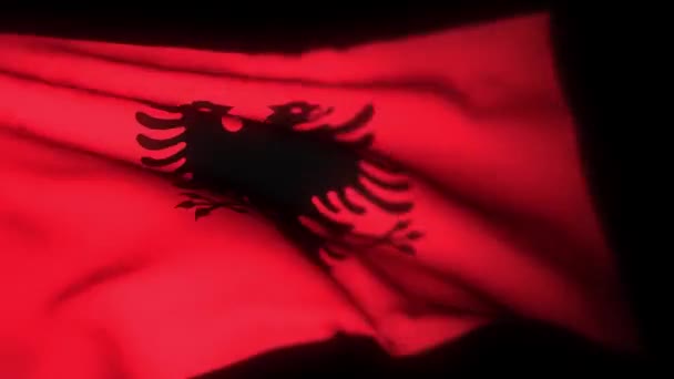 Albania Flag Realistic Animation Waving Flag Albania Flag Waving Wind — Stock Video