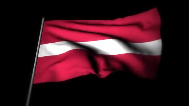 Bandeira Letónia Animação Acenando Bandeira Latvia Bandeira Acenando Vento Bandeira — Vídeo de Stock