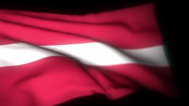 Lettland Flagga Animering Viftande Flagga Lettland Flagga Viftande Vinden Lettlands — Stockvideo