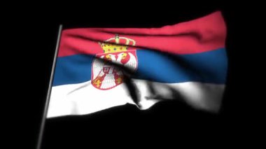 Sırbistan bayrağı, sallanan bayrağın gerçekçi 3D animasyonu. Sırbistan bayrağı rüzgarda dalgalanıyor. Sırbistan bayrağı. Kusursuz döngü animasyonu. 4K Yüksek Kalite, 3D görüntüleme