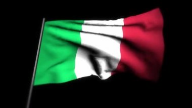 İtalya bayrağı, sallanan bayrağın gerçekçi 3 boyutlu animasyonu. İtalya bayrağı rüzgarda dalgalanıyor. İtalya bayrağı. Kusursuz döngü animasyonu. 4K Yüksek Kalite, 3D görüntüleme