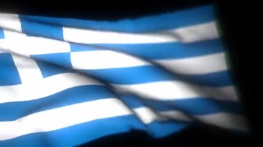Yunanistan bayrağı, sallanan bayrağın gerçekçi 3 boyutlu animasyonu. Yunanistan bayrağı rüzgarda dalgalanıyor. Yunanistan bayrağı. Kusursuz döngü animasyonu. 4K Yüksek Kalite, 3D görüntüleme