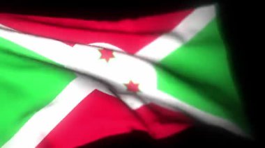 Burundi bayrağı, sallanan bayrağın gerçekçi 3 boyutlu animasyonu. Burundi bayrağı rüzgarda sallanıyor. Burundi 'nin ulusal bayrağı. Kusursuz döngü animasyonu. 4K Yüksek Kalite, 3D görüntüleme