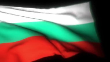 Bulgaristan bayrağı, sallanan bayrağın gerçekçi 3D animasyonu. Bulgaristan bayrağı rüzgarda dalgalanıyor. Bulgaristan Ulusal Bayrağı. Kusursuz döngü animasyonu. 4K Yüksek Kalite, 3D görüntüleme