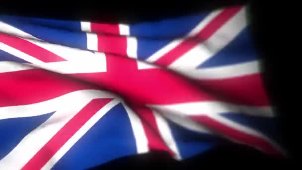 英国国旗 现实3D动画的飘扬国旗 英国国旗在风中飘扬 联合王国国旗 无缝循环动画 4K高品质3D渲染 — 图库视频影像