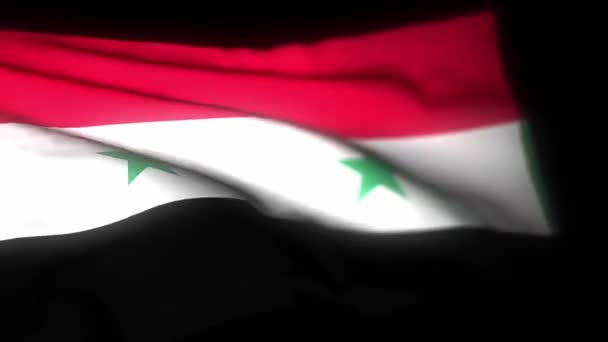 Szíria Zászló Reális Animáció Lengő Zászló Szíria Zászlója Lobogott Szélben — Stock videók