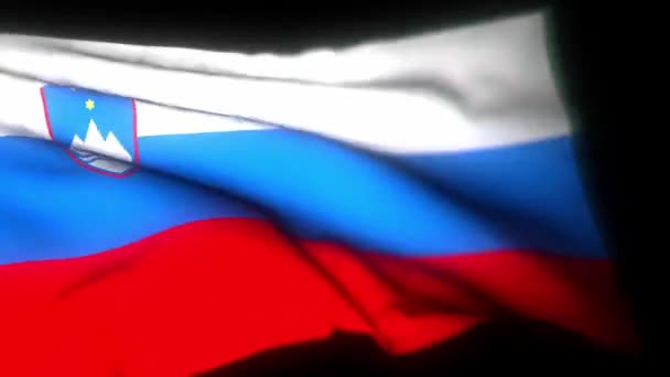 Slovinská Vlajka Realistická Animace Vlající Vlajky Slovinská Vlajka Vlnící Větru — Stock video