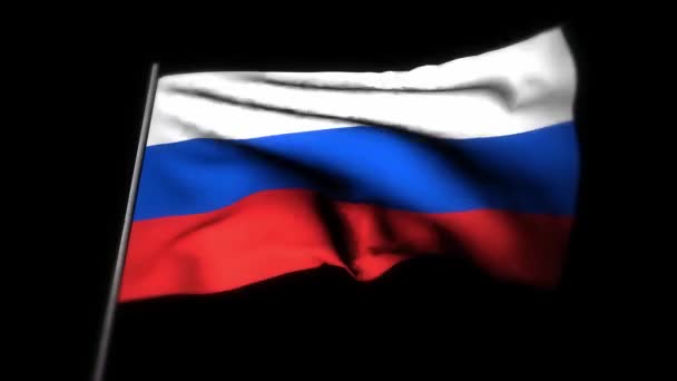 Ruská Vlajka Realistická Animace Vlající Vlajky Ruská Vlajka Vlaje Větru — Stock video