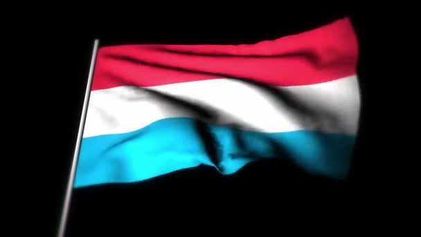 Luxemburger Flagge Realistische Animation Des Fahnenschwenkens Die Luxemburger Flagge Weht — Stockvideo