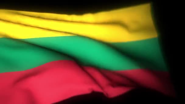 Litauens Flagga Realistisk Animering Viftande Flagga Litauen Flagga Vinkar Vinden — Stockvideo