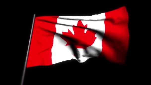 Bandiera Canada Animazione Realistica Della Bandiera Sventolante Bandiera Canadese Sventola — Video Stock