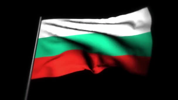 불가리아 흔들어 깃발의 애니메이션 불가리아의 국기가 바람에 흔들렸습니다 불가리아의 바다없는 — 비디오