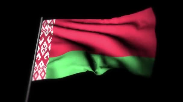 벨라루스 흔들기 애니메이션 벨라루스는 바람에 흔들리는 깃발이다 벨로루시의 바다없는 애니메이션 — 비디오