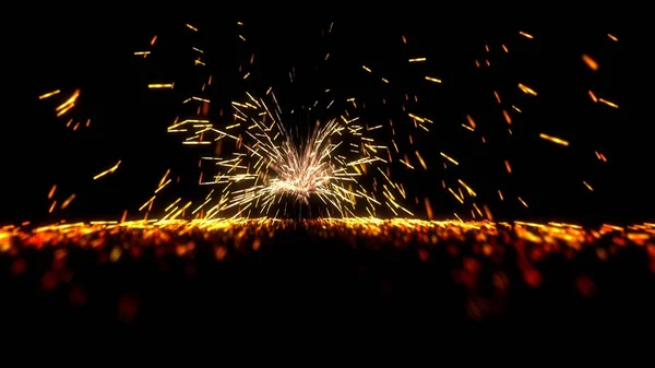 Sfondo Fuochi Artificio Animazione Realistica Sparkler Che Brucia Terra Sfondo — Foto Stock