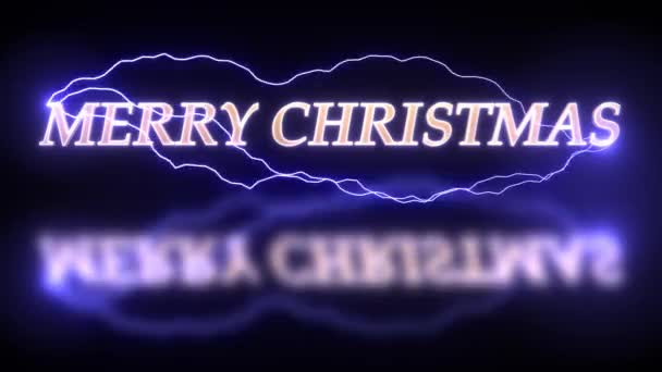 圣诞快乐的主题 未来派和电影的圣诞快乐的标题或文字具有很好的网络朋克照明效果 圣诞节和新年背景 4K高质3D渲染 — 图库视频影像