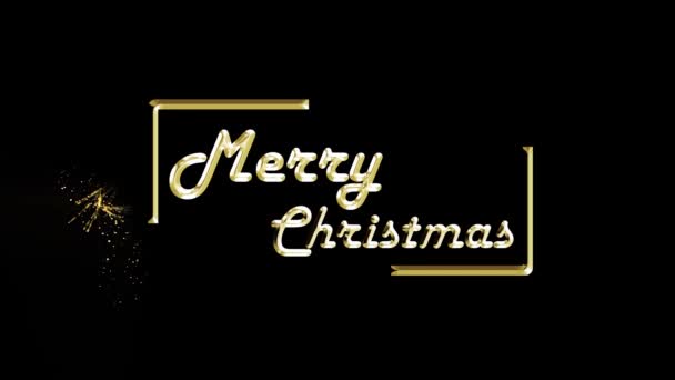 Merry Christmas Presentatie Thema Tekst Animatie Met Mooie Gouden Deeltjes — Stockvideo