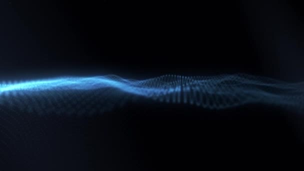 动态数字粒子波运动 具有发光效果 陷阱代码 抽象背景 技术和商业演示背景 4K高质量 3D渲染 — 图库视频影像
