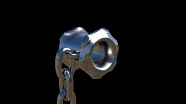 Metal zincir ya da Demir zincir, gerçekçi çevresel ışık yansımaları ve dokuları olan hiper gerçekçi metalik zincir, 4k Yüksek Kalite, 3D canlandırma