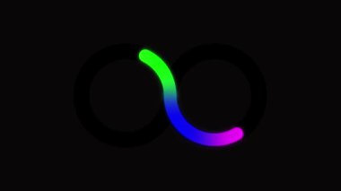 Sonsuzluk sembolü ya da işareti, Renkli Parlayan Infographic Sonsuzluk sembolünün 3D animasyonu, 4k Yüksek Kalite, 30 FPS, 3D canlandırma