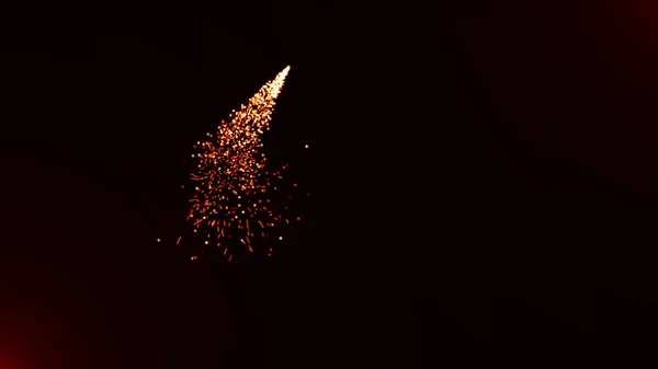 摘要在黑色背景 烟火背景 火焰背景 火花背景 3D渲染中 具有动态运动和发光特性的火灾颗粒或火焰爆炸 — 图库照片