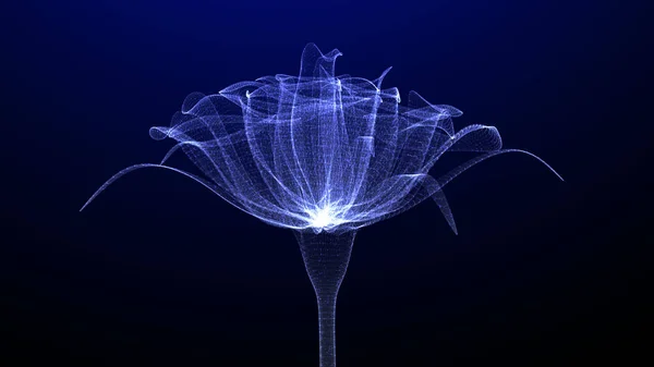 Kwiat Ładnym Efektem Świecenia Widok Bliska Renderowanie — Zdjęcie stockowe