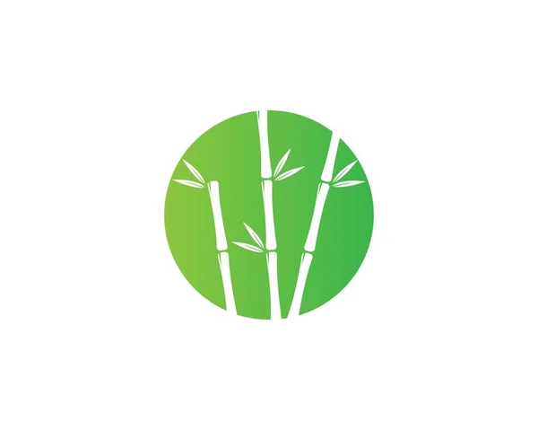 Bamboe Met Groen Blad Voor Logo Icoon Vector Template — Stockvector