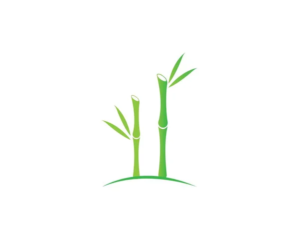 Bambu Com Folha Verde Para Seu Modelo Vetor Ícone Logotipo — Vetor de Stock