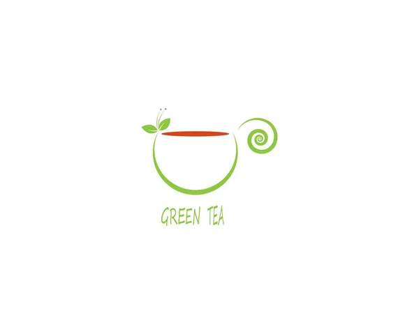 Çay Vektörü Simgesi Logo Şablonu — Stok Vektör