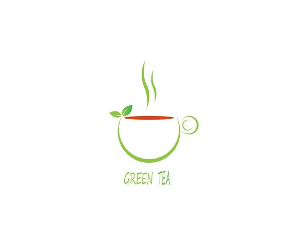 Cup Tea Vector Icon Logo Template — Stock Vector