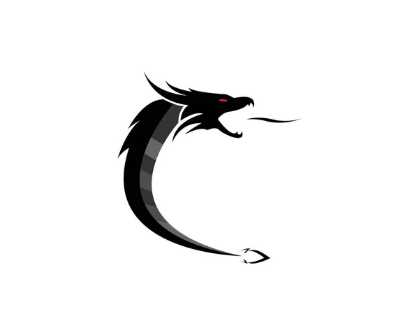 Δράκος Επίπεδη Χρώμα Λογότυπο Πρότυπο Διανυσματική Απεικόνιση — Διανυσματικό Αρχείο