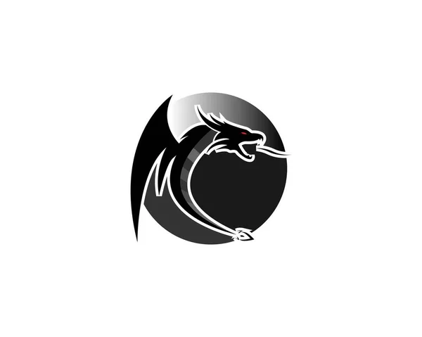 Dragão Cor Plana Logotipo Modelo Vetor Ilustração — Vetor de Stock
