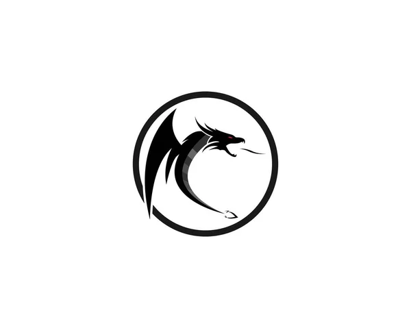 Illustration Vectorielle Modèle Logo Dragon Couleur Plate — Image vectorielle