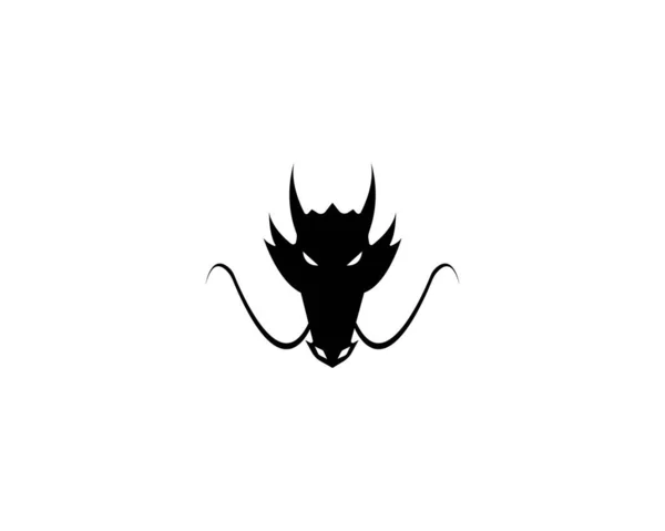 Modèle Logo Couleur Plate Dragon Tête Illustration Vectorielle — Image vectorielle