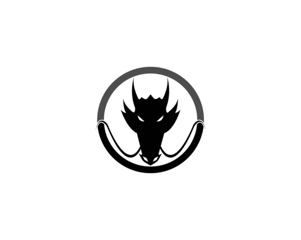 Κεφαλή Δράκος Επίπεδη Χρώμα Λογότυπο Πρότυπο Διανυσματική Απεικόνιση — Διανυσματικό Αρχείο