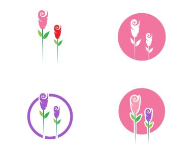 Gül çiçeği logo şablonu