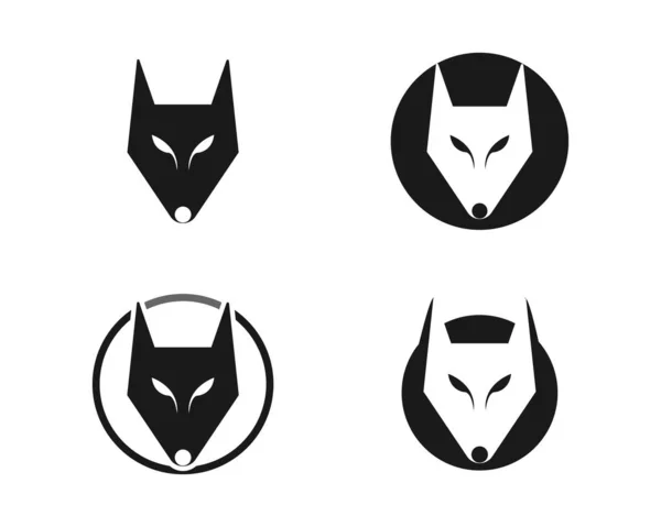 Head Wolf Logo Plantilla Vector Ilustración — Archivo Imágenes Vectoriales