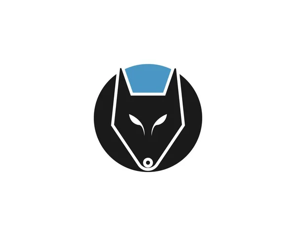 Head Wolf Logo Plantilla Vector Ilustración — Archivo Imágenes Vectoriales