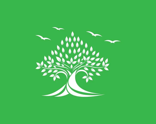Ilustrasi Vektor Templat Logo Ikon Pohon - Stok Vektor