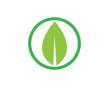 Yeşil yapraklı ekoloji doğa element ikonu logoları