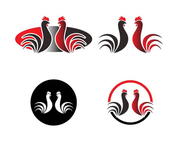 Rooster Logo Template vector illustration