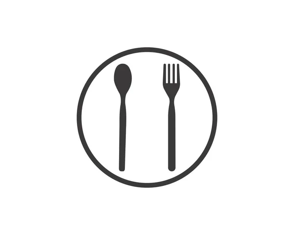 Abstrakt Logotyp För Ett Café Eller Restaurang Sked Kniv Och — Stock vektor