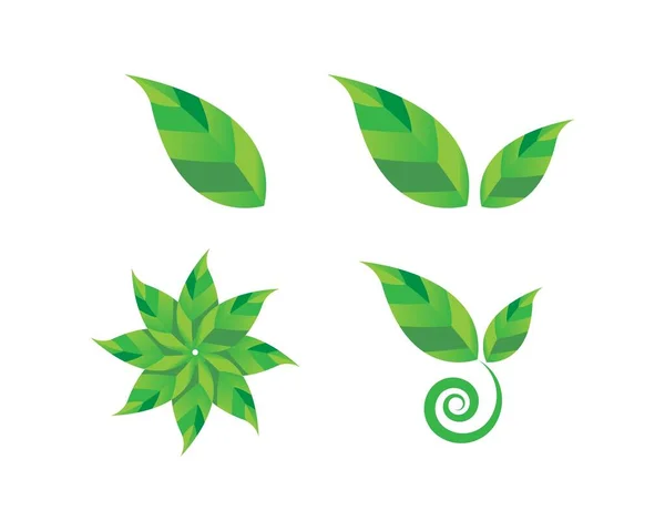 Logotipos Ecología Hoja Verde Naturaleza Elemento Vector Icono — Vector de stock